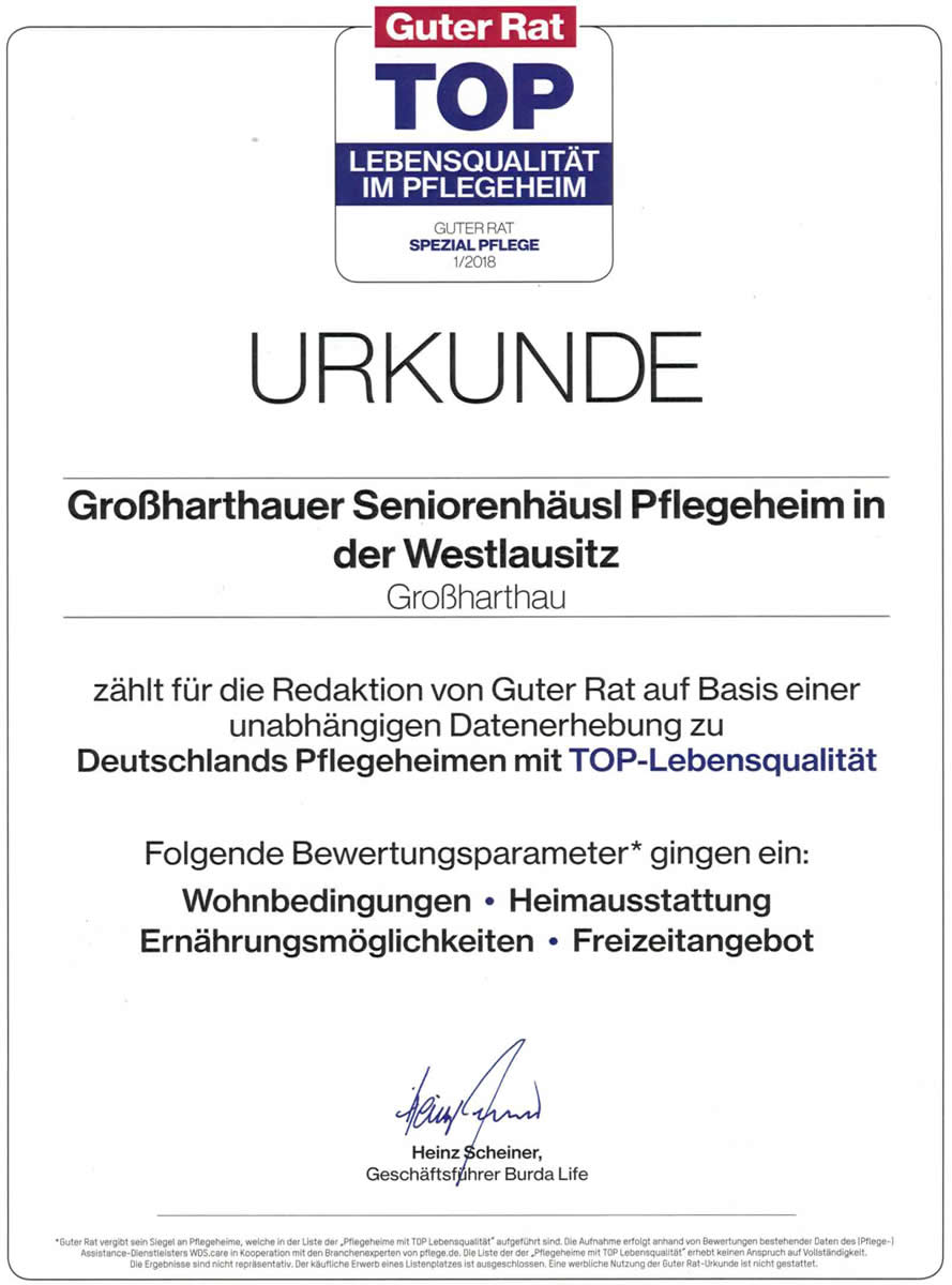 Urkunde der Redaktion Guter Rat